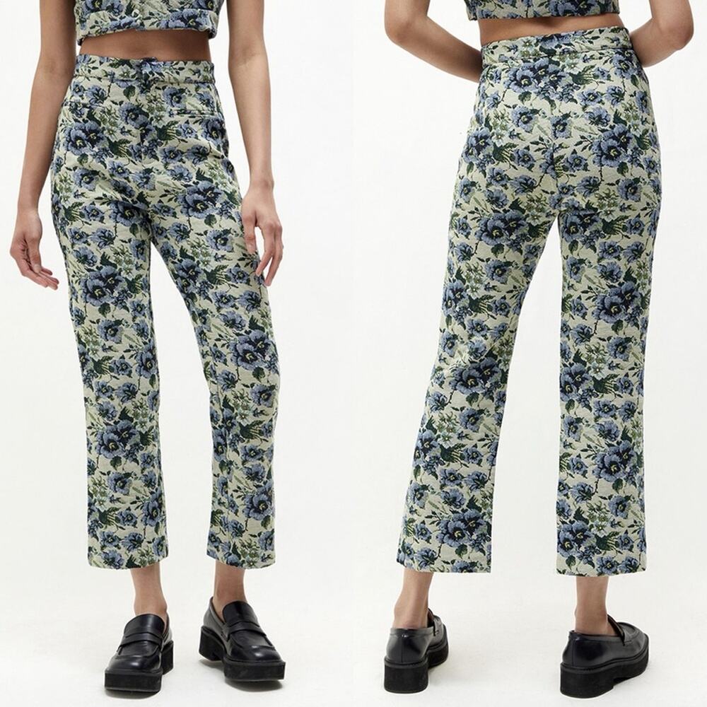 En Saison Cottagecore Passion Trouser Pants Boho Jacquard Floral Tapestry NWT XS